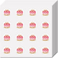 128Pcs Waterproof Birthday Cake Round Dot Cartoon Stickers Pack