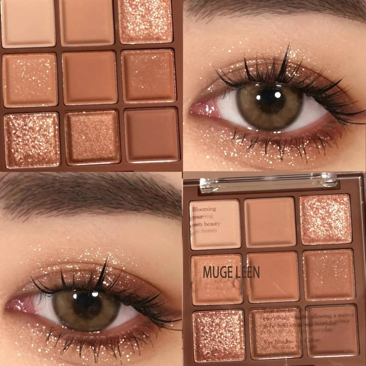 9-Color Chocolate Eyeshadow Palette | Earth Matte & Glitter
