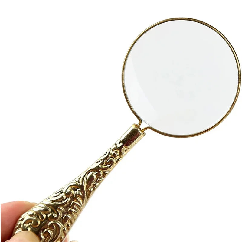 4X Handheld Metal Magnifying Glass – Portable Reading Lens