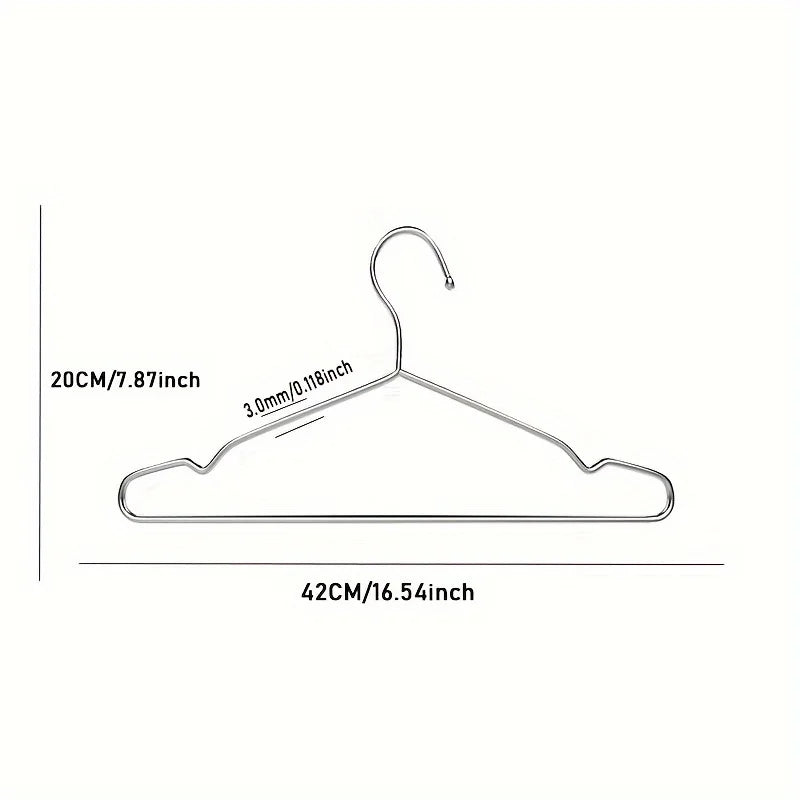 30 Heavy Duty Stainless Steel Hangers Ultra Thin Space Saving Clothes