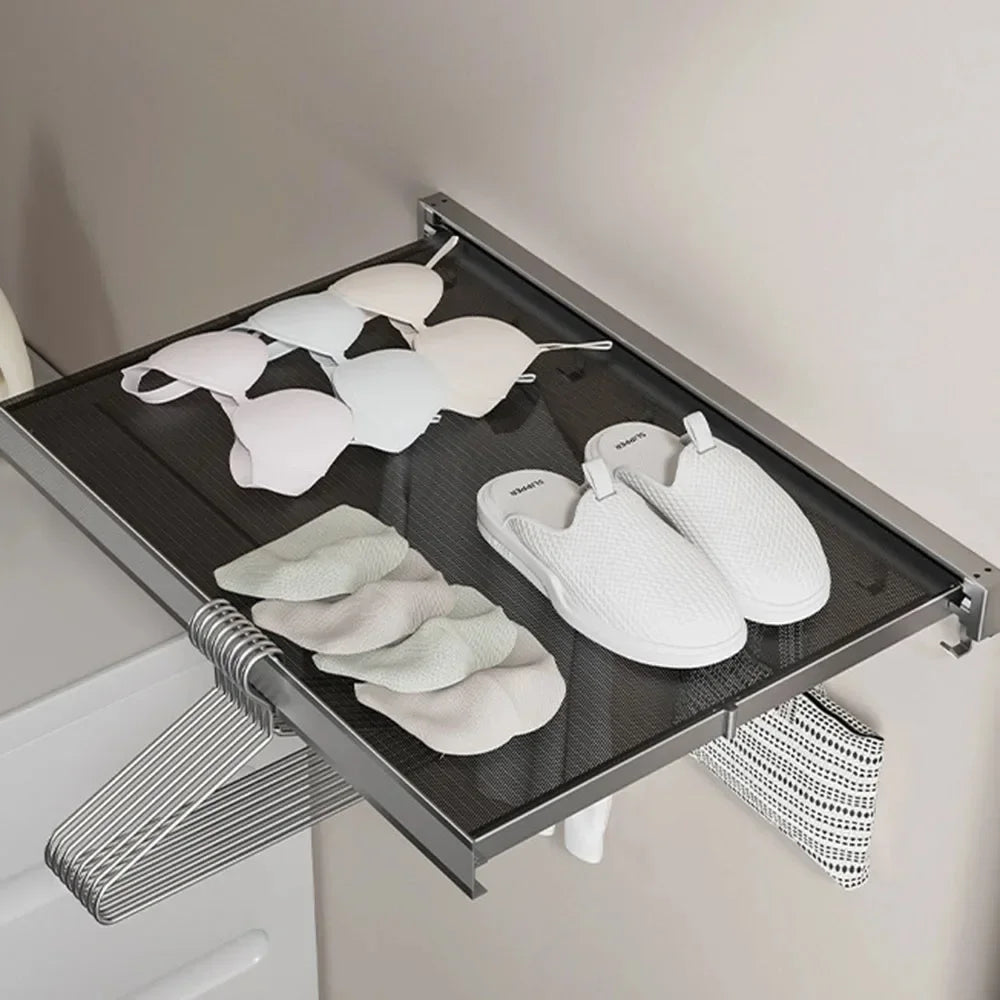 Retractable Wall-Mounted Clothes Drying Rack | Aluminum Alloy