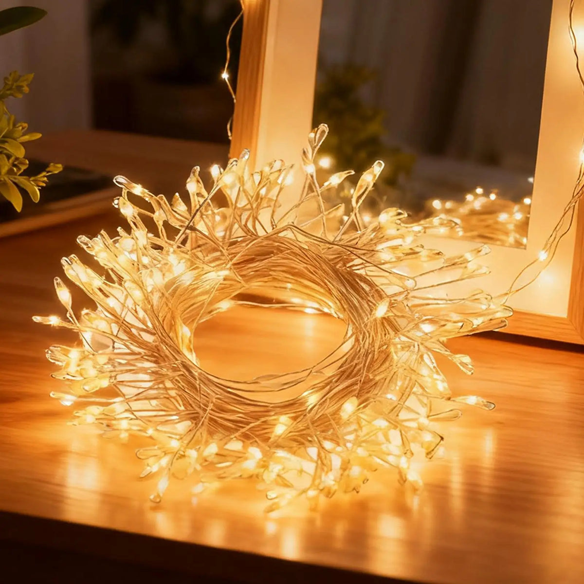 LED Christmas Tree String Lights 9.8Ft USB 8-Mode Warm White