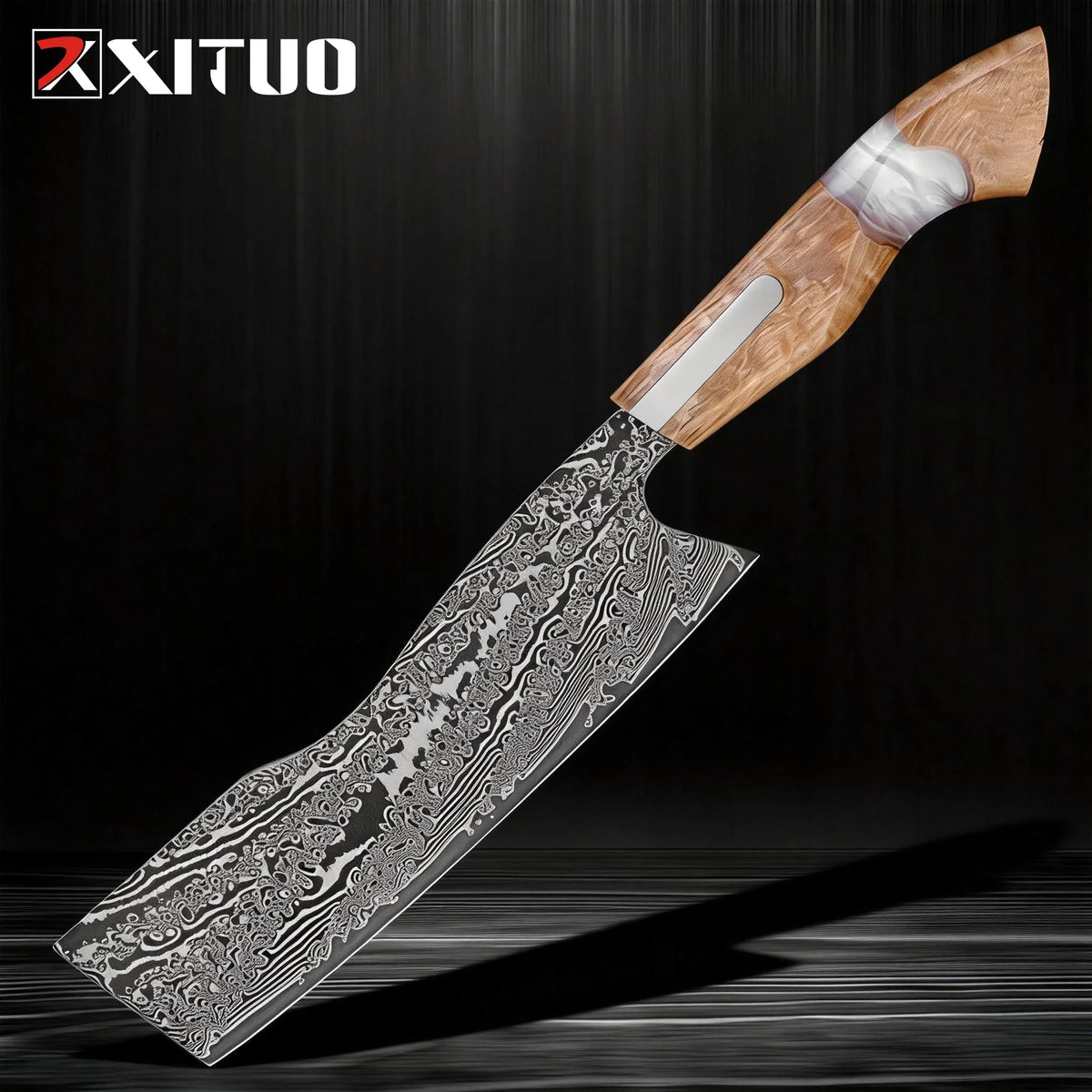 XITUO 7" Japanese Nakiri Knife – Damascus Steel Vegetable Cleaver