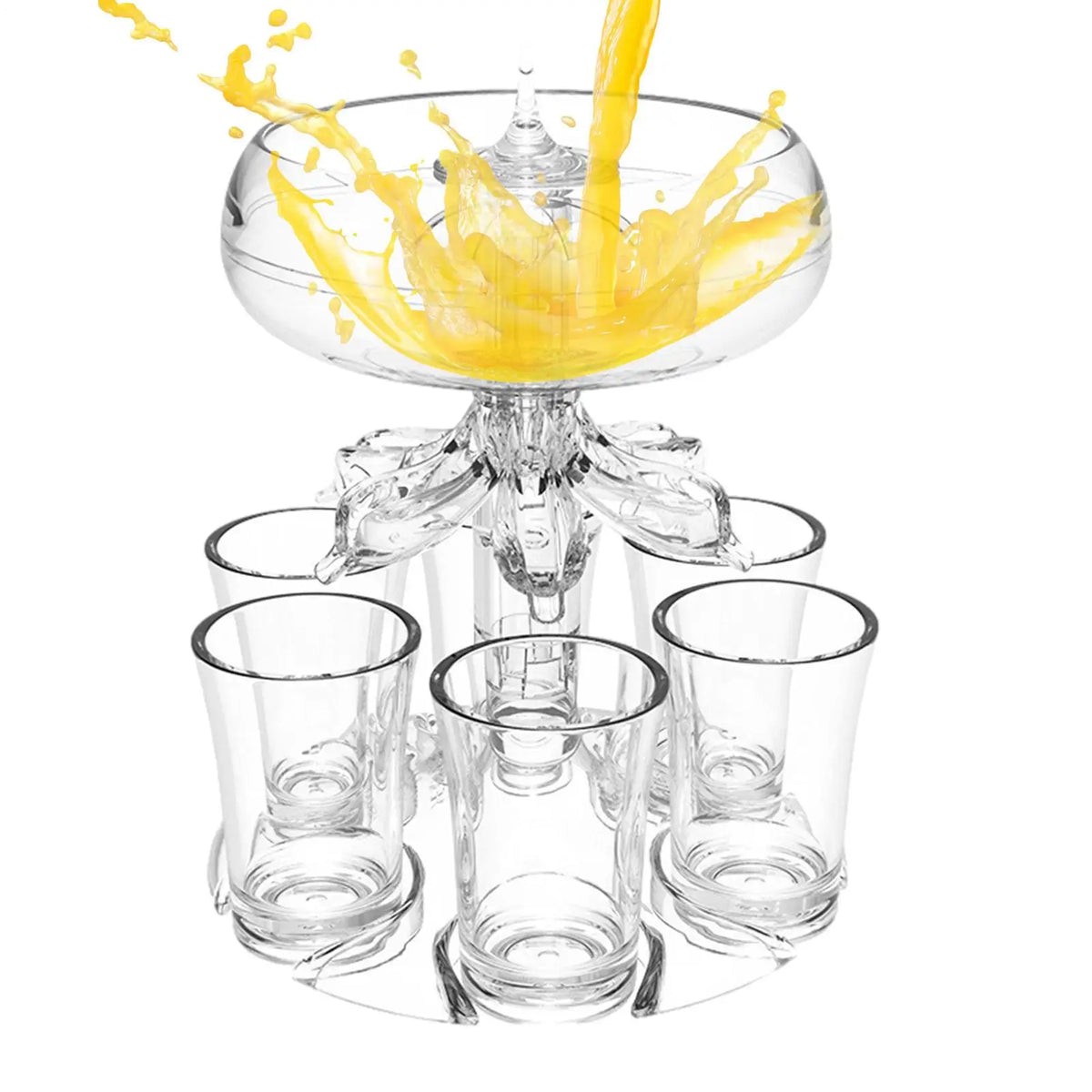 Shot Pourer Dispenser Liquor Cocktail 6 Shots Party Drink Glass