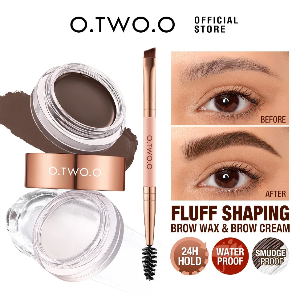 O.TWO.O 2-in-1 Eyebrow Pomade & Brow Gel Wax – Waterproof