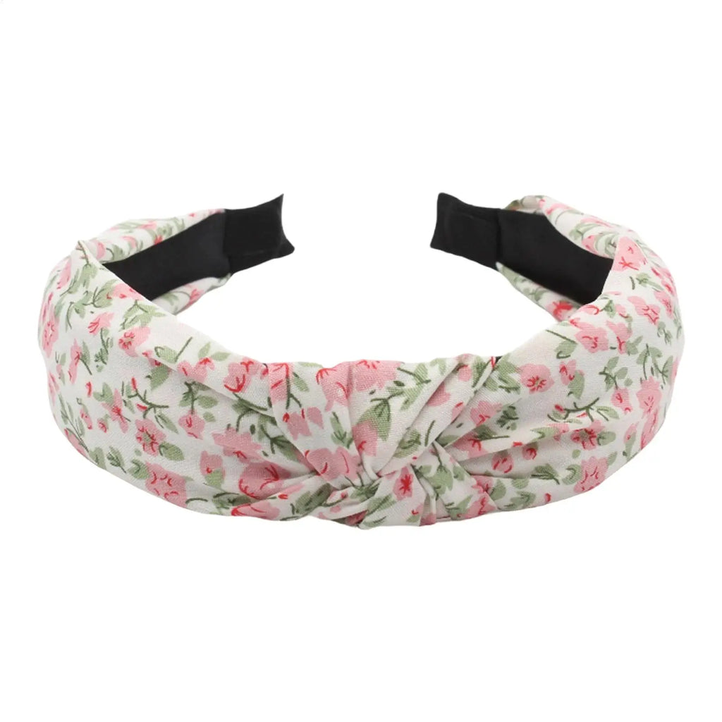 Floral Knotted Headband for Women – Non-Slip Fabric Hair Hoop