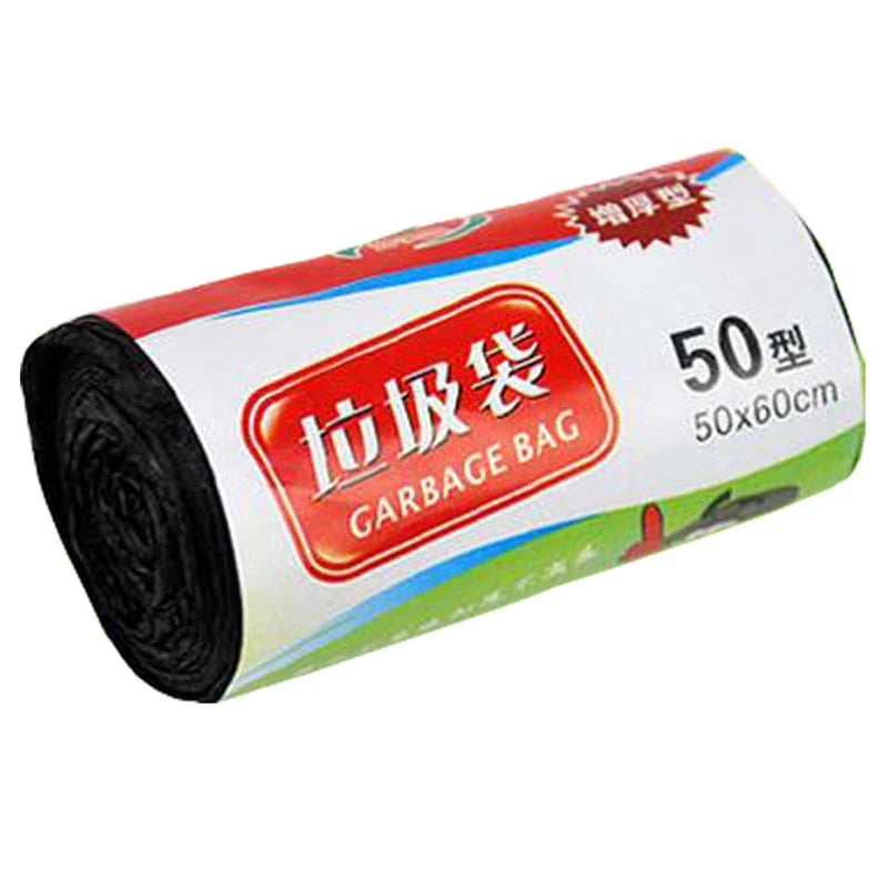 50-Pack Black Trash Bags 8L | 50×60cm Flat Top Garbage Bags