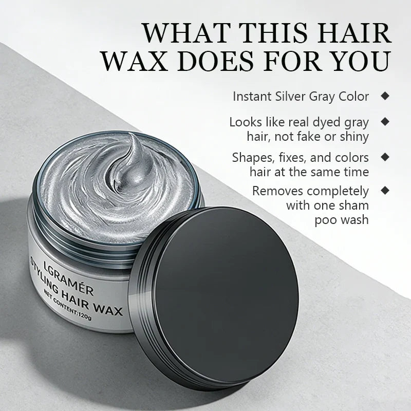Temporary Hair Color Wax – 9 Shades | Silver Gray, Wine Red & More