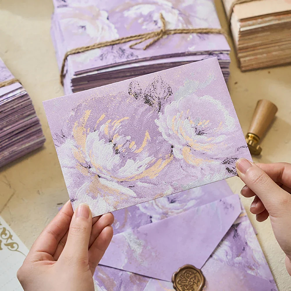 5 Vintage Floral Letterhead Series Special Paper Gilded Embossed