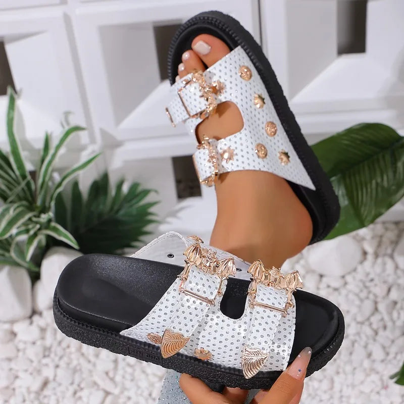 Women's Open Toe Buckle Strap Hollow Out Summer Sandals