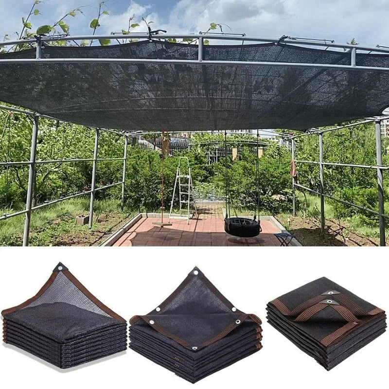 8-Pin Black HDPE Anti-UV Sun Shade Net – Pergola & Greenhouse