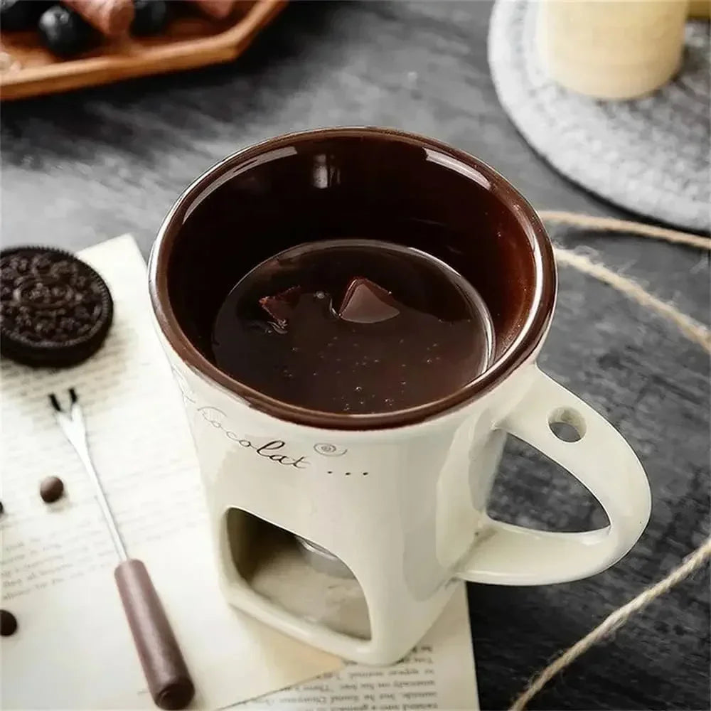 Small Fondue Mug Personal Mini Pots Chocolate Cheese Ice Cream Maker