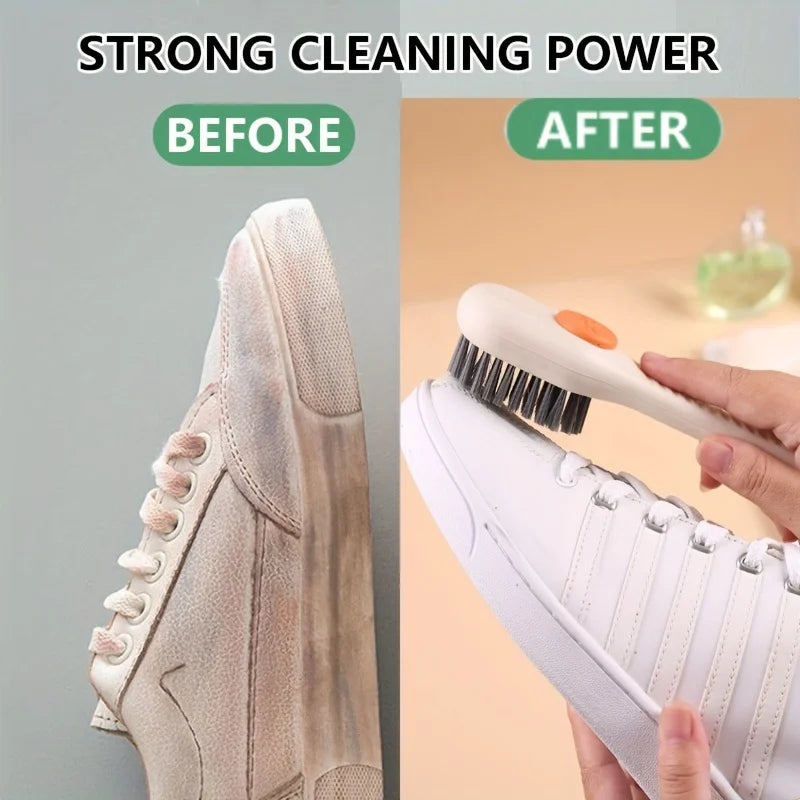 2pcsMultifunctional Cleaning Shoe Brush Soft Automatic Liquid Soap