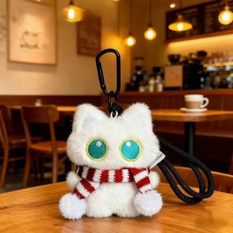 2-Pack Kawaii Black Cat Plush Keychain – Cute Bag Charm Gift
