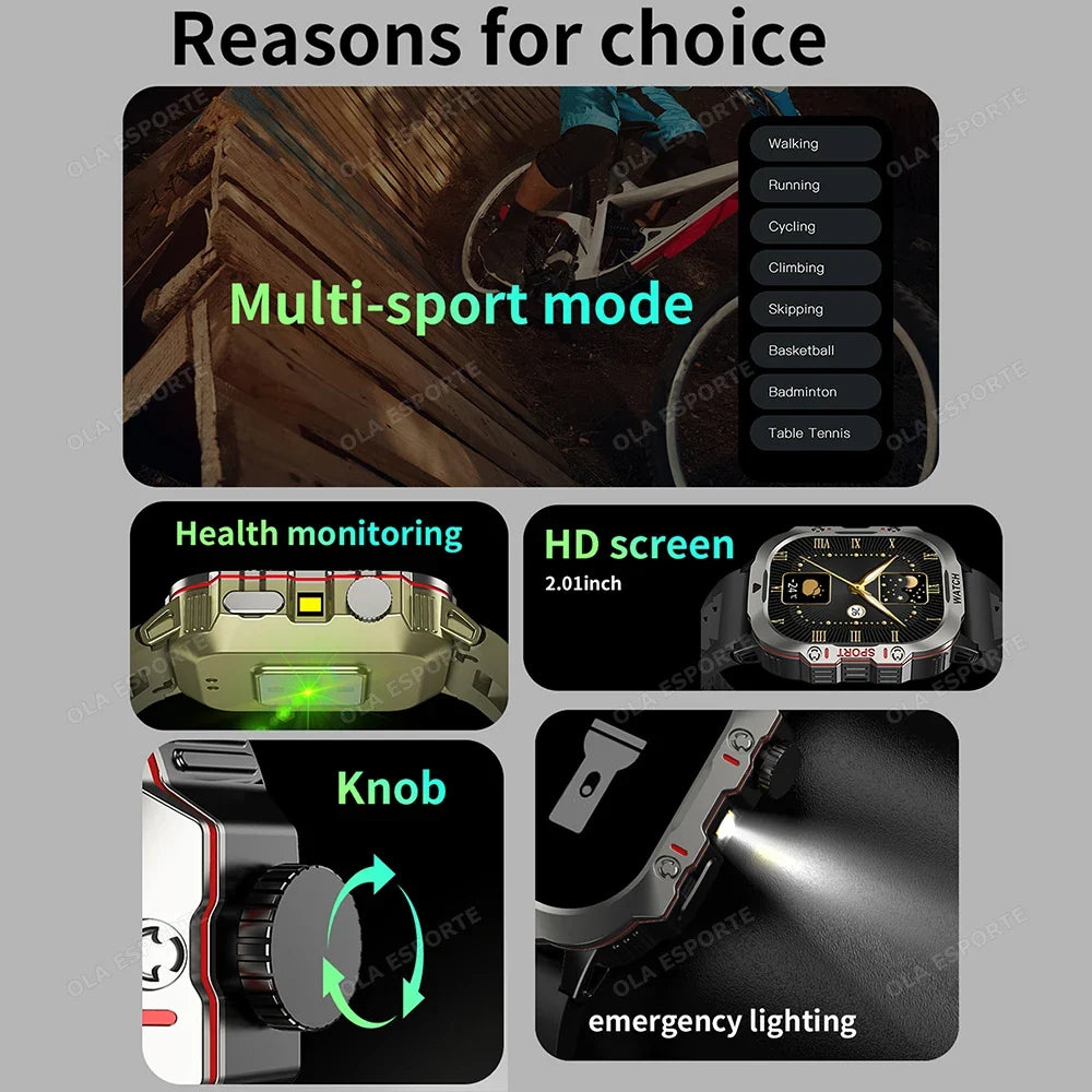 Outdoor Military GPS Smart Watch Men Waterproof Multiple Sport Mode