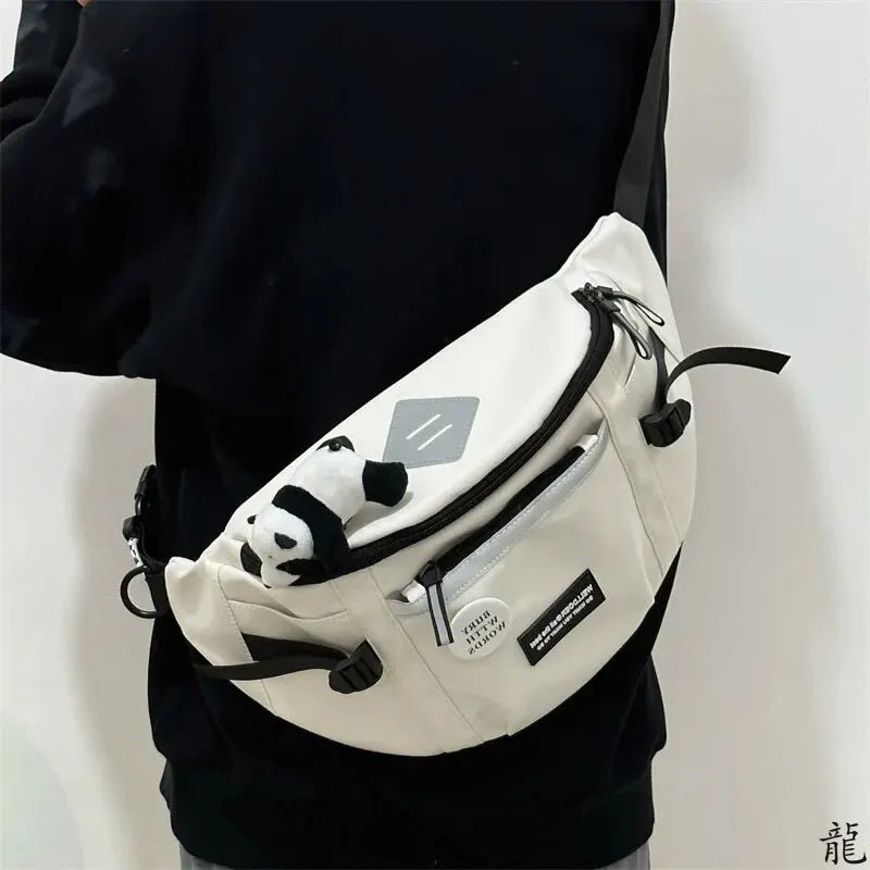 Harajuku Reflective Chest Bag – Unisex Crossbody & Waist Bag