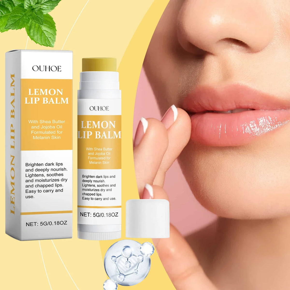 Lemon Turmeric Lip Balm – Exfoliating & Dark Lip Treatment