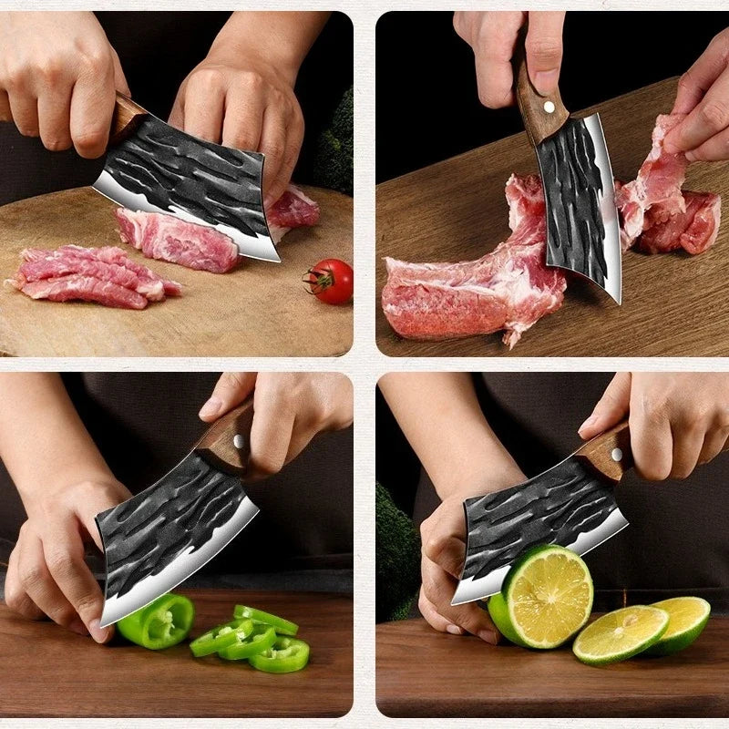 PLYS Meat Cleaver Butcher Knife – Stainless Steel Wood Handle