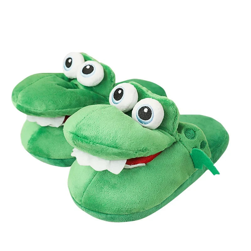 Crocodile Plush Slippers – Funny Moving Mouth Non-Slip Winter