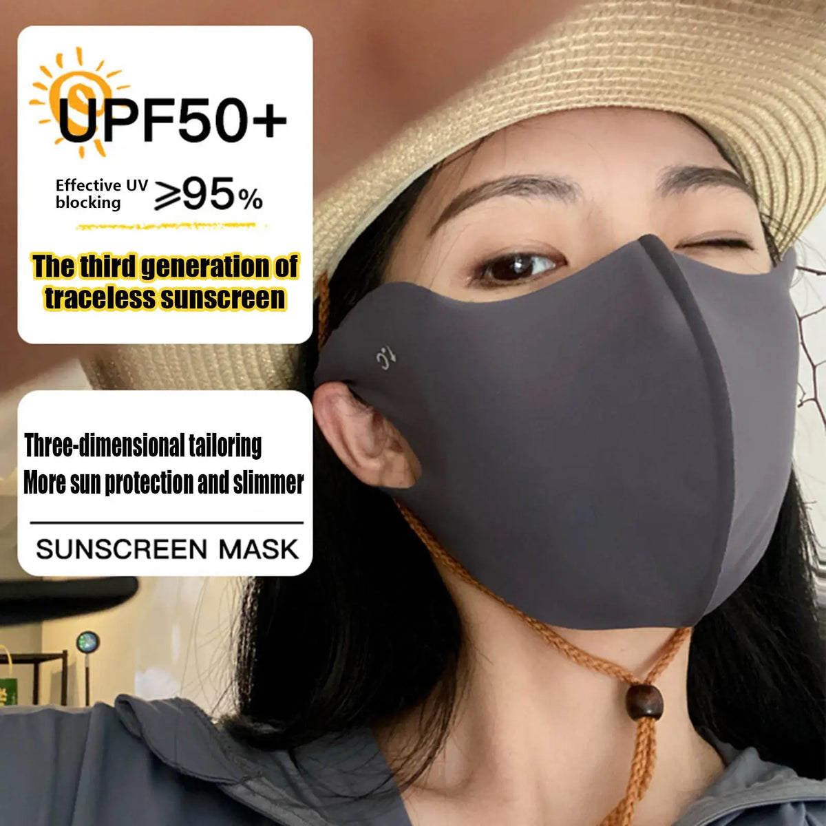 Women's Ice Silk UV Face Cover – UPF 50+ Cooling Sun Mask