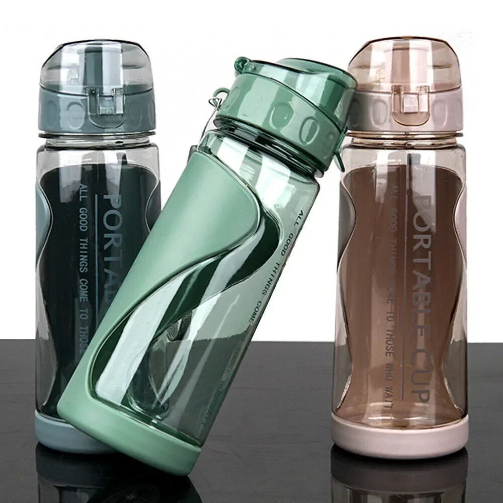 Portable Sports Water Bottle Plastic Outdoor Gym Travel Drinks Mugs