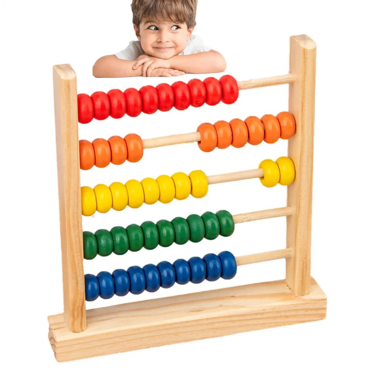 Wooden Abacus Toy – Colorful Counting Beads for Toddlers