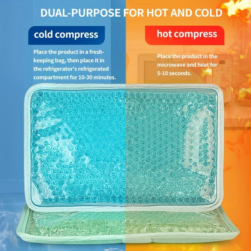 Hot & Cold Gel Compress Pack with Strap – Reusable Ice Pillow