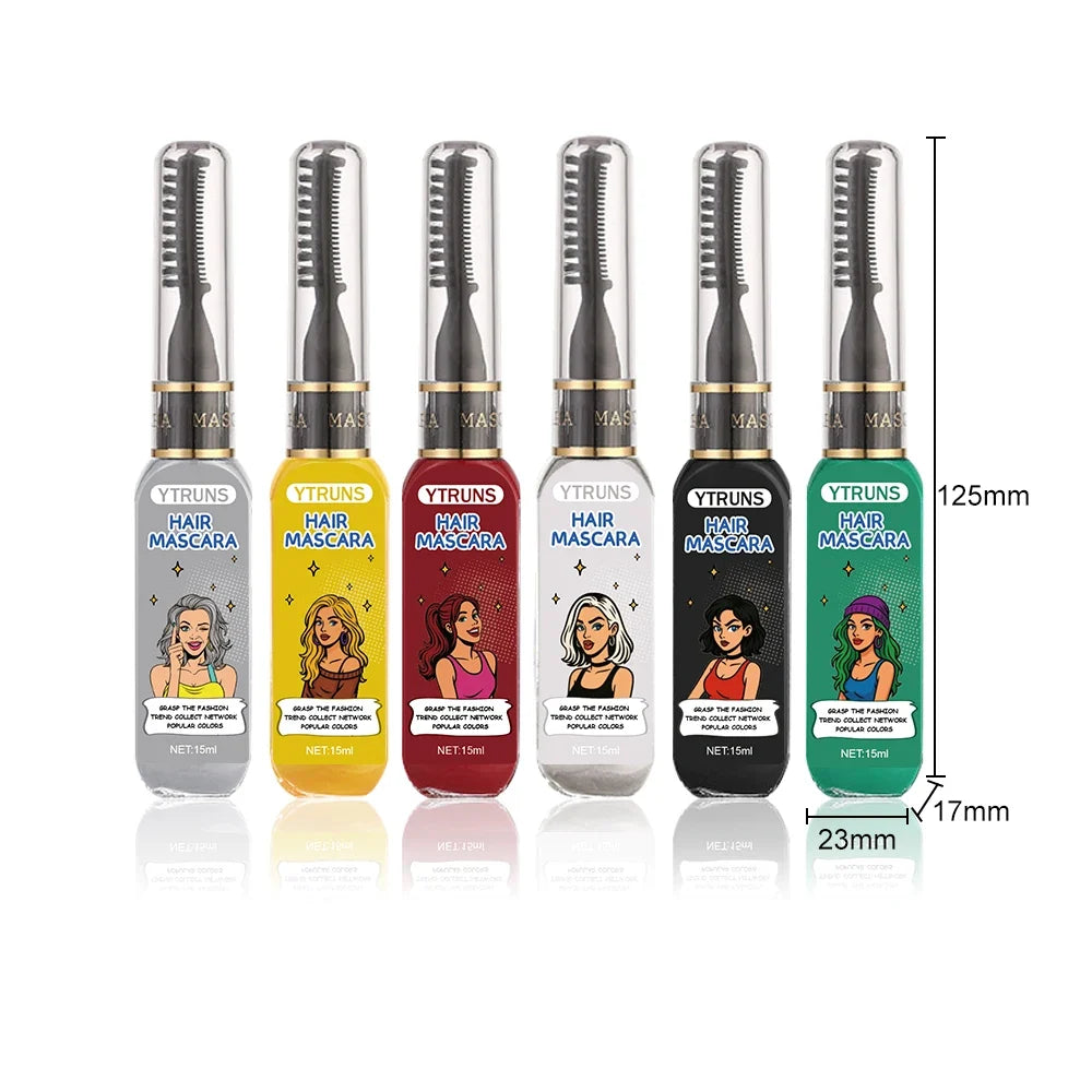 13-Color Temporary Hair Dye | Buildable Smudge-Resistant Paint