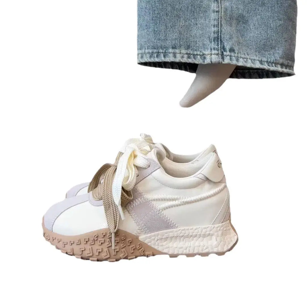 Women's Chunky Sneakers – Thick Sole Casual Lace-Up Shoes