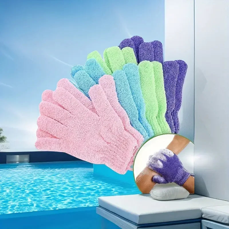 10-Pack Exfoliating Gloves – Gentle Body Scrub Shower Gloves