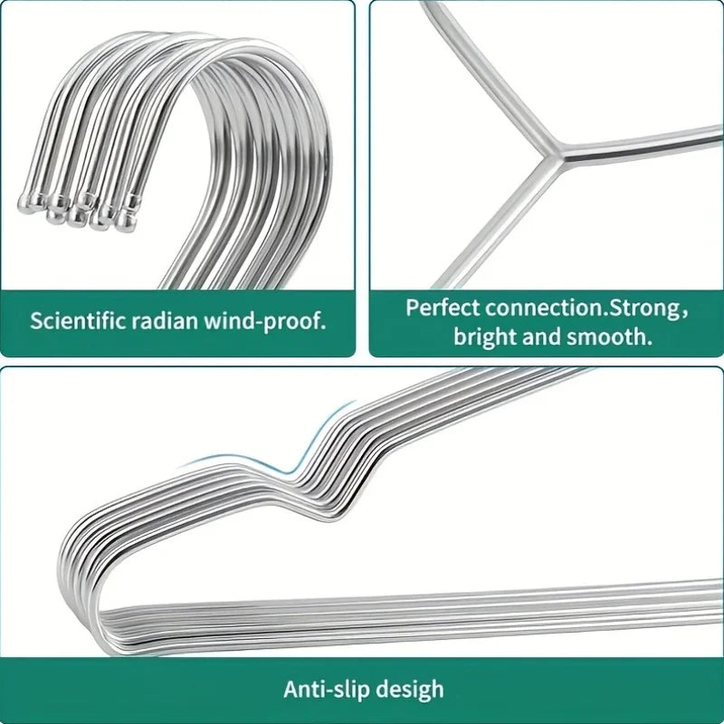 30 Heavy Duty Stainless Steel Hangers Ultra Thin Space Saving Clothes