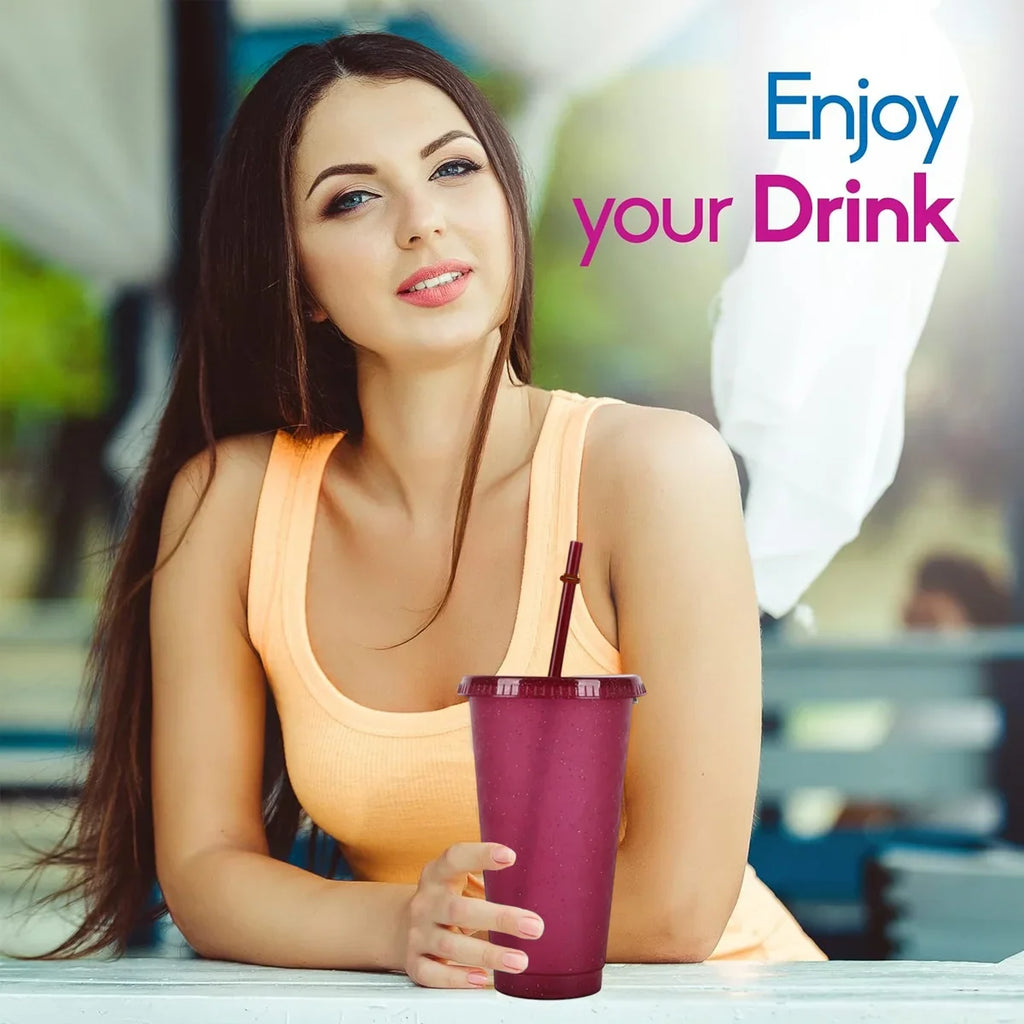 Reusable Acrylic Tumblers with Lids & Straws – 710ml 2/4 Pack