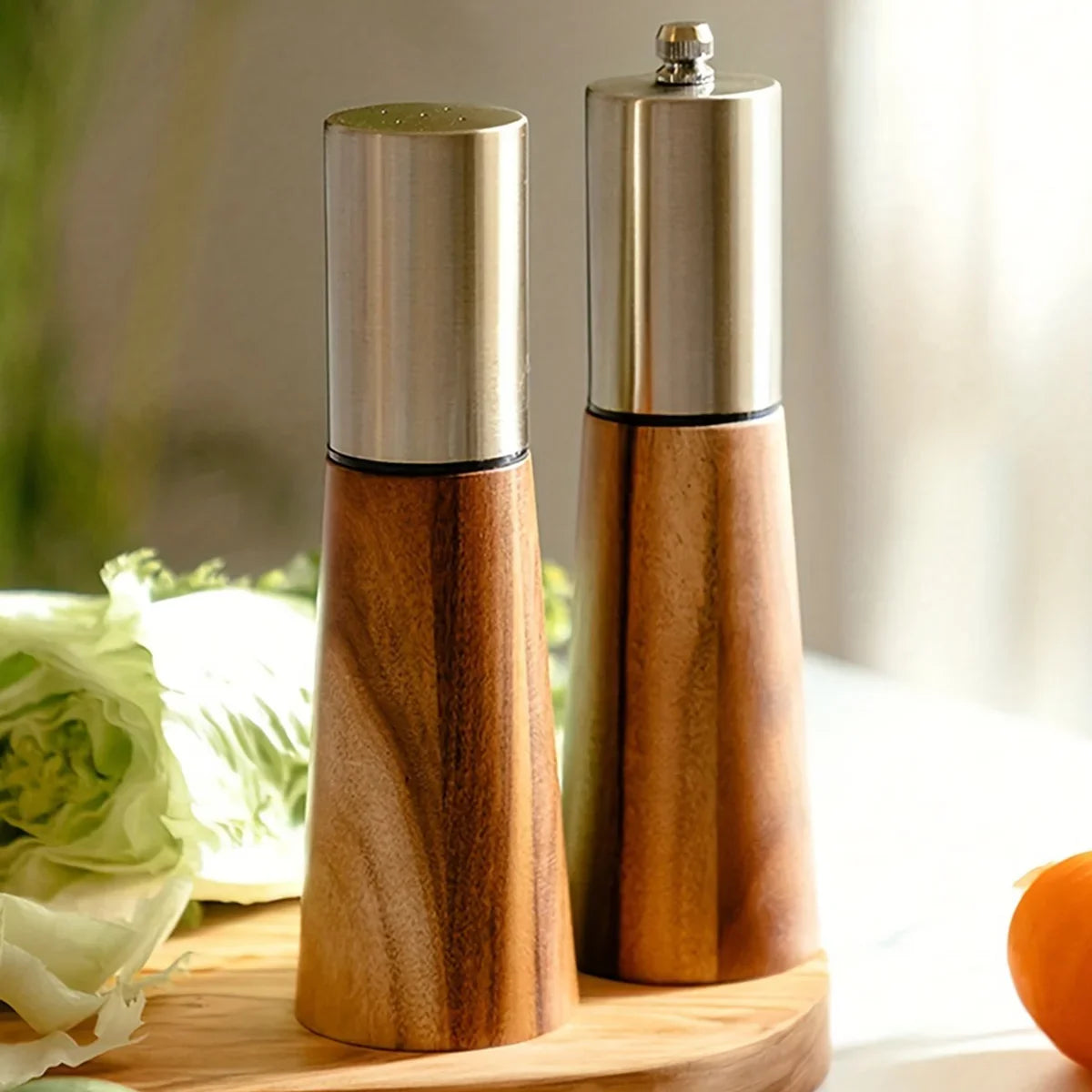 Salt Shaker Durable Wooden Pepper Grinder Hand Fill Ceramic Grinding