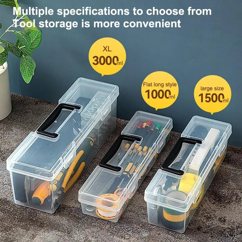 Transparent Portable Toolbox – Large Capacity Hardware Organizer