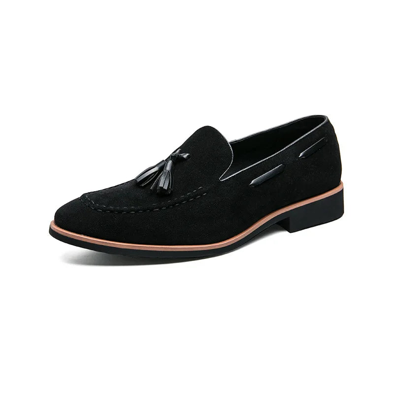 Men's British Tassel Loafers – Slip-On Genuine Leather Dress Shoes