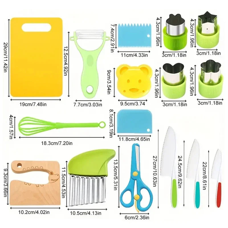 Kids Safe Cooking Cutter Set – Plastic Knife, Peeler & DIY Tools