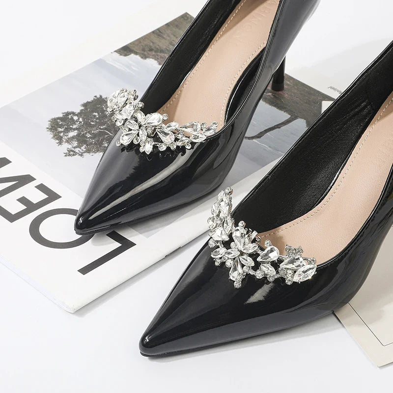 Rhinestone Floral Shoe Clip – Detachable Wedding Shoe Buckle