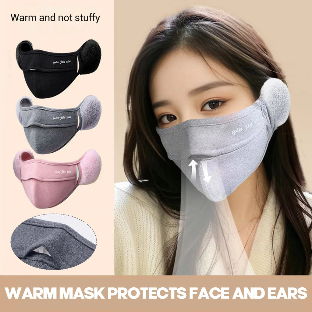 Women's Breathable Half Face Mask with Earmuffs for Cycling