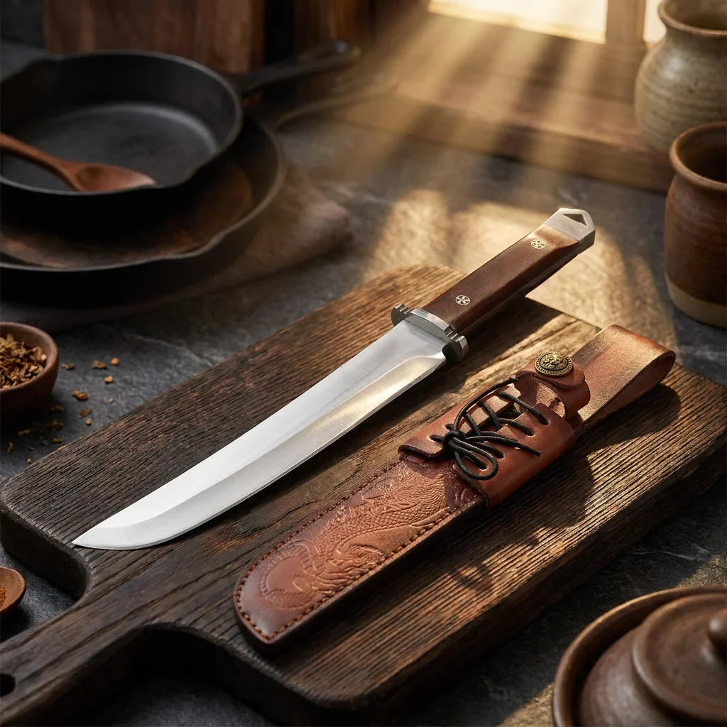Japanese Chef's Knife – Sharp Stainless Steel & Wood Handle