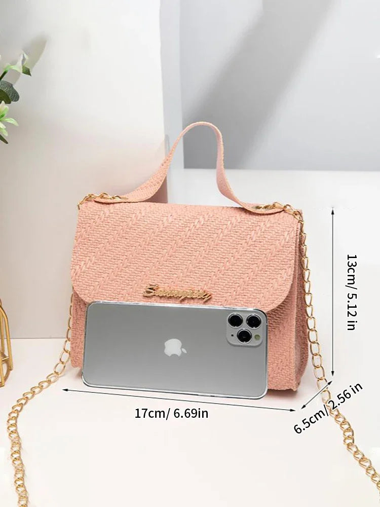 Women's Embossed PU Leather Crossbody Bag | Chain Satchel