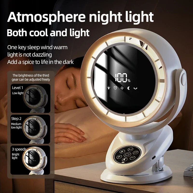Rechargeable Desktop Clip Fan 4000mAh – Remote & Night Light