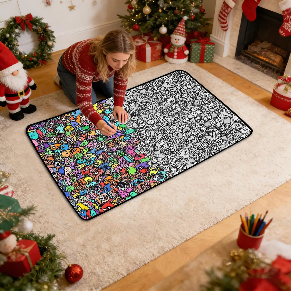 DIY Coloring Blanket with Markers | Lamb's Wool Art Blanket Gift