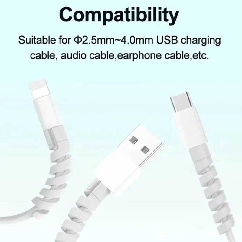 Silicone Cable Protectors Spiral Cord Savers 4–20 Pack