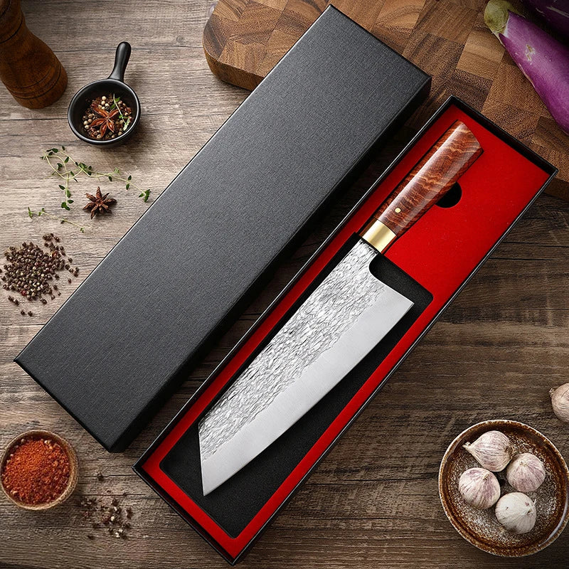 Professional Japanese Chef Knife | Hand-Forged Steel & Wood