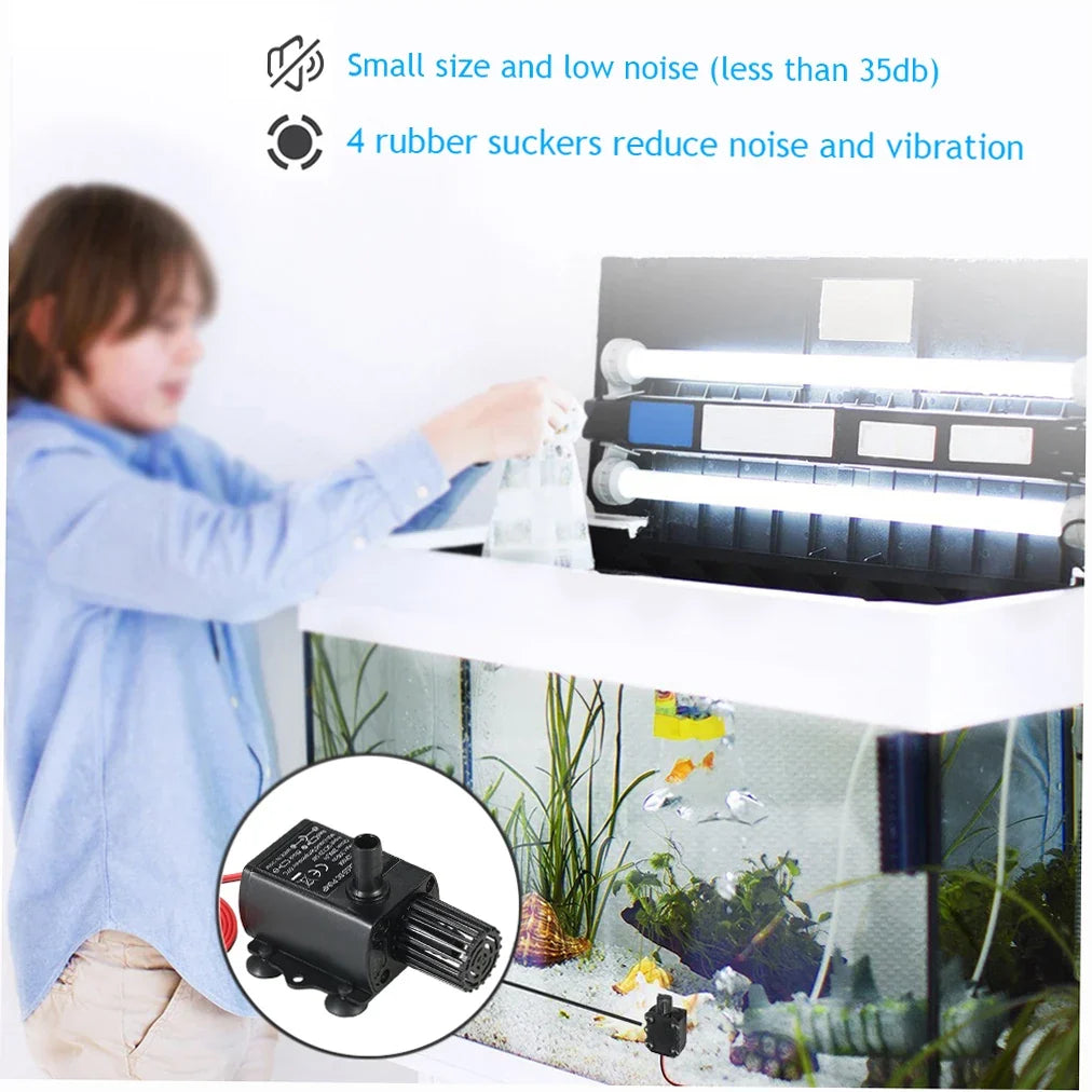 DC 12V 5W Mini Brushless Submersible Pump | 280L/H Aquarium