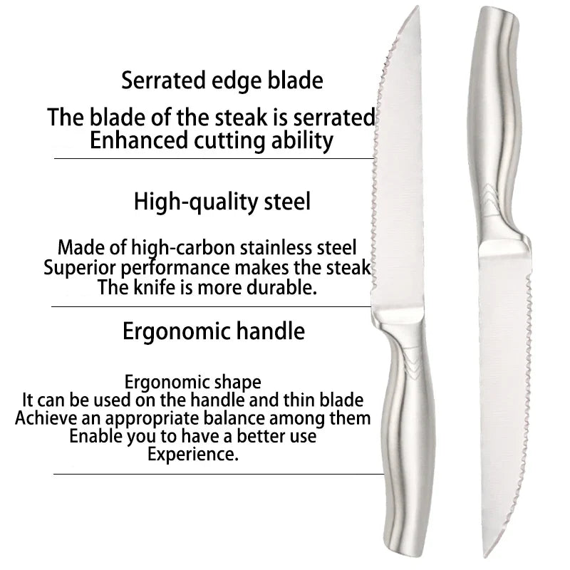 Serrated Steak Knife Set – 1/4/6/8 Pc Stainless Steel