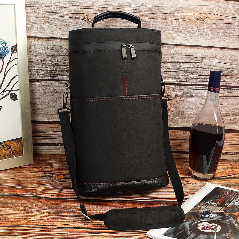 Cooler Bag 2 Bottles Wine Portable Bucket Carrier Ice Champagne
