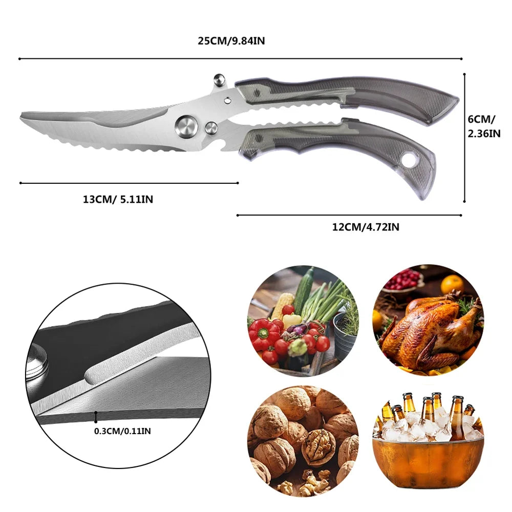Heavy-Duty Poultry Shears – Sharp Kitchen Scissors & Safety Lock