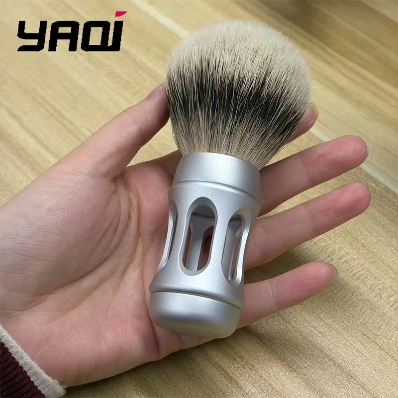 2026 Yaqi Bandstand Men's Shaving Brush Matte Chrome Metal Handle