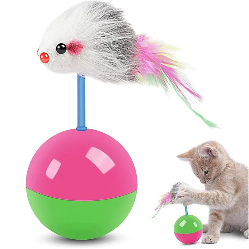 Cat Tumbler Mouse Toy | Self-Righting Interactive Pet Teaser